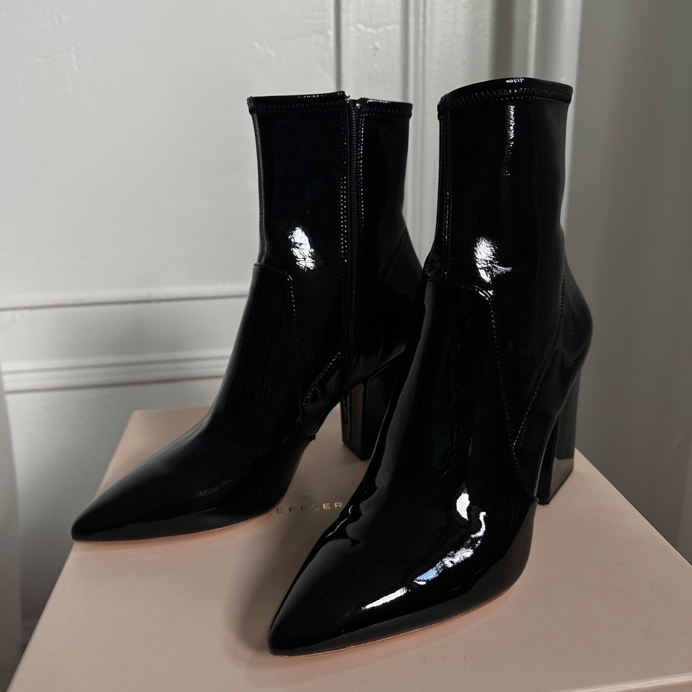NEW IN BOX Loeffler Randall Isla Bootie in Patent Black